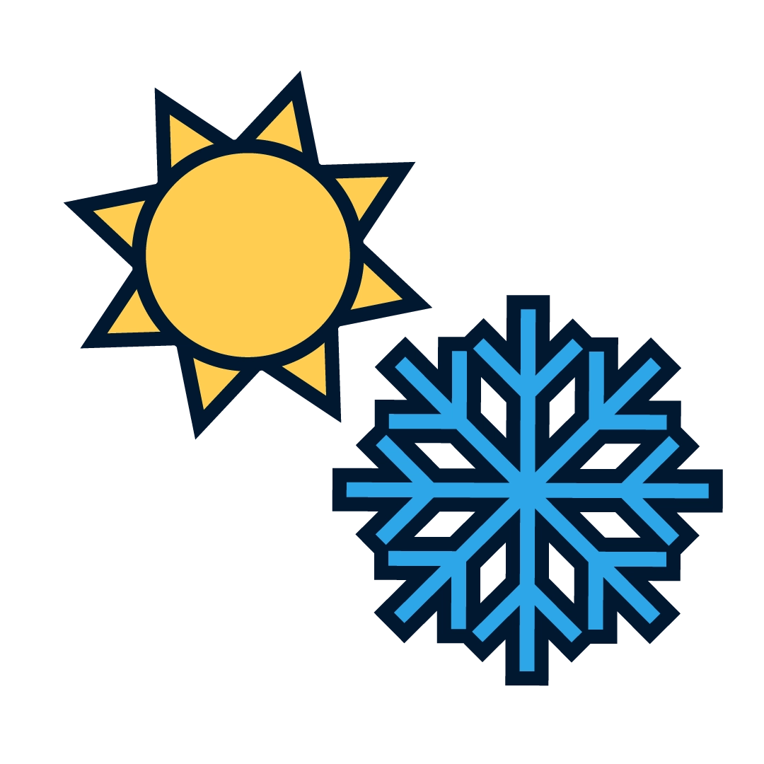 sun and snowflake